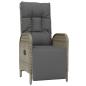 Preview: 4-tlg. Garten-Essgruppe mit Kissen Grau Poly Rattan