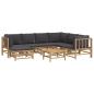 Preview: 8-tlg. Garten-Lounge-Set mit Dunkelgrauen Kissen Bambus