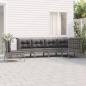 Preview: ARDEBO.de - 6-tlg. Garten-Lounge-Set mit Kissen Grau Poly Rattan