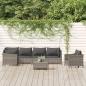 Preview: ARDEBO.de - 7-tlg. Garten-Lounge-Set mit Kissen Grau Poly Rattan