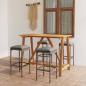 Preview: ARDEBO.de - 5-tlg. Gartenbar-Set mit Kissen Grau