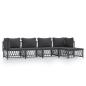 Preview: 5-tlg. Garten-Lounge-Set mit Kissen Anthrazit Stahl