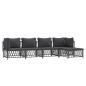 Preview: 5-tlg. Garten-Lounge-Set mit Kissen Anthrazit Stahl