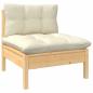Preview: 4-Sitzer-Gartensofa mit Creme Kissen Massivholz Kiefer