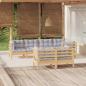 Preview: ARDEBO.de - 7-tlg. Garten-Lounge-Set mit Grauen Kissen Kiefer Massivholz