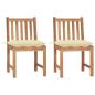 Preview: ARDEBO.de - Gartenst?hle 2 Stk. mit Kissen Massivholz Teak