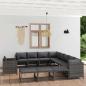 Preview: ARDEBO.de - 12-tlg. Garten-Lounge-Set mit Kissen Poly Rattan Grau