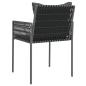 Preview: Gartenstühle mit Kissen 4 Stk. Schwarz 54x61x83 cm Poly Rattan