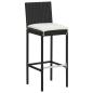 Preview: 5-tlg. Gartenbar-Set mit Kissen Schwarz Poly Rattan
