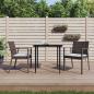Preview: ARDEBO.de - 3-tlg. Garten-Essgruppe mit Kissen Poly Rattan und Stahl