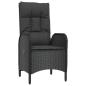 Preview: 5-tlg. Garten-Essgruppe mit Kissen Schwarz Poly Rattan