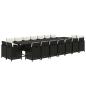 Preview: 19-tlg. Garten-Essgruppe mit Kissen Poly Rattan Schwarz