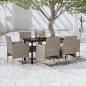 Preview: ARDEBO.de - 7-tlg. Garten-Essgruppe mit Kissen Beige und Schwarz