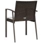 Preview: Gartenstühle mit Kissen 4 Stk. Braun 56,5x57x83 cm Poly Rattan