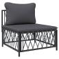 Preview: 5-tlg. Garten-Lounge-Set mit Kissen Anthrazit Stahl