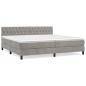 Preview: Boxspringbett mit Matratze Hellgrau 200x200 cm Samt