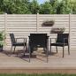 Preview: ARDEBO.de - 5-tlg. Garten-Essgruppe mit Kissen Poly Rattan und Stahl