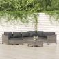 Preview: ARDEBO.de - 8-tlg. Garten-Lounge-Set mit Kissen Grau Poly Rattan