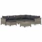 Preview: 8-tlg. Garten-Lounge-Set mit Kissen Grau Poly Rattan