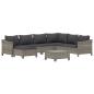 Preview: 8-tlg. Garten-Lounge-Set mit Kissen Grau Poly Rattan