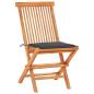 Preview: 3-tlg. Bistroset mit Anthrazit Kissen Massivholz Teak
