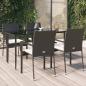 Preview: ARDEBO.de - 5-tlg. Garten-Essgruppe mit Kissen Schwarz Poly Rattan