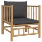Preview: 7-tlg. Garten-Lounge-Set mit Dunkelgrauen Kissen Bambus