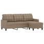 Preview: 3-Sitzer-Sofa mit Hocker Cappuccino-Braun 180 cm Kunstleder