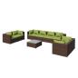 Preview: 9-tlg. Garten-Lounge-Set mit Kissen Poly Rattan Braun