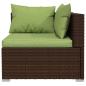 Preview: 9-tlg. Garten-Lounge-Set mit Kissen Poly Rattan Braun