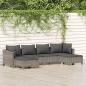 Preview: ARDEBO.de - 6-tlg. Garten-Lounge-Set mit Kissen Grau Poly Rattan