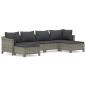 Preview: 6-tlg. Garten-Lounge-Set mit Kissen Grau Poly Rattan