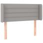 Preview: Kopfteil mit Ohren Hellgrau 103x16x78/88 cm Stoff