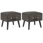 Preview: ARDEBO.de - Nachttische 2 Stk. Grau 40 x 35 x 40 cm Samt