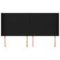 Preview: Kopfteil mit Ohren Schwarz 203x16x118/128 cm Stoff