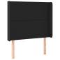 Preview: Kopfteil mit Ohren Schwarz 83x16x118/128 cm Kunstleder