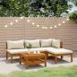 Preview: ARDEBO.de - 5-tlg. Garten-Lounge-Set mit Creme Kissen Massivholz Akazie