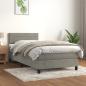 Preview: ARDEBO.de - Boxspringbett mit Matratze Hellgrau 90x190 cm Samt
