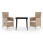 Preview: 3-tlg. Garten-Essgruppe mit Kissen Beige