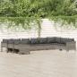 Preview: ARDEBO.de - 10-tlg. Garten-Lounge-Set mit Kissen Grau Poly Rattan