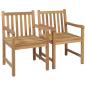 Preview: Gartenst?hle 2 Stk. mit Anthrazit Kissen Massivholz Teak