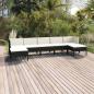 Preview: ARDEBO.de - 7-tlg. Garten-Lounge-Set mit Auflagen Poly Rattan Schwarz