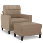 Preview: Sessel mit Hocker Cappuccino-Braun 60 cm Kunstleder