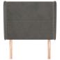 Preview: Kopfteil mit Ohren Dunkelgrau 103x23x118/128 cm Samt