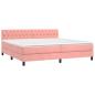 Preview: Boxspringbett mit Matratze Rosa 200x200 cm Samt