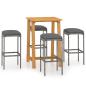 Preview: 5-tlg. Gartenbar-Set mit Kissen Grau