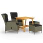 Preview: ARDEBO.de - 5-tlg. Garten-Essgruppe Braun
