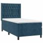 Preview: Boxspringbett mit Matratze & LED Dunkelblau 80x200 cm Samt