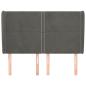 Preview: Kopfteil mit Ohren Dunkelgrau 147x23x118/128 cm Samt