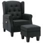 Preview: Massagesessel mit Hocker Dunkelgrau Stoff